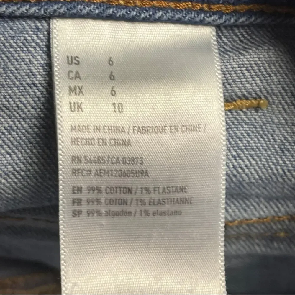 American Eagle jean skirt button front short denim stretch size 6